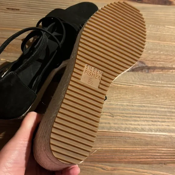 Eileen Fisher New Strappy Sandals Wedge 8.5 - Picture 5 of 7